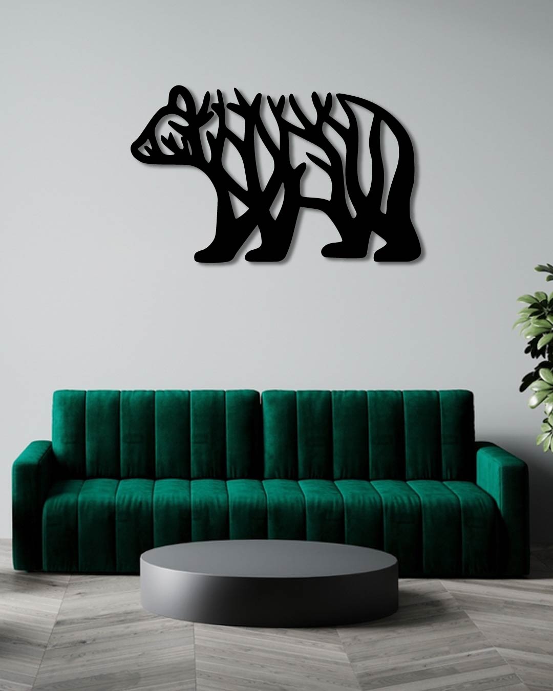 Grizzly Bear Textured Metal Wall Art Frame