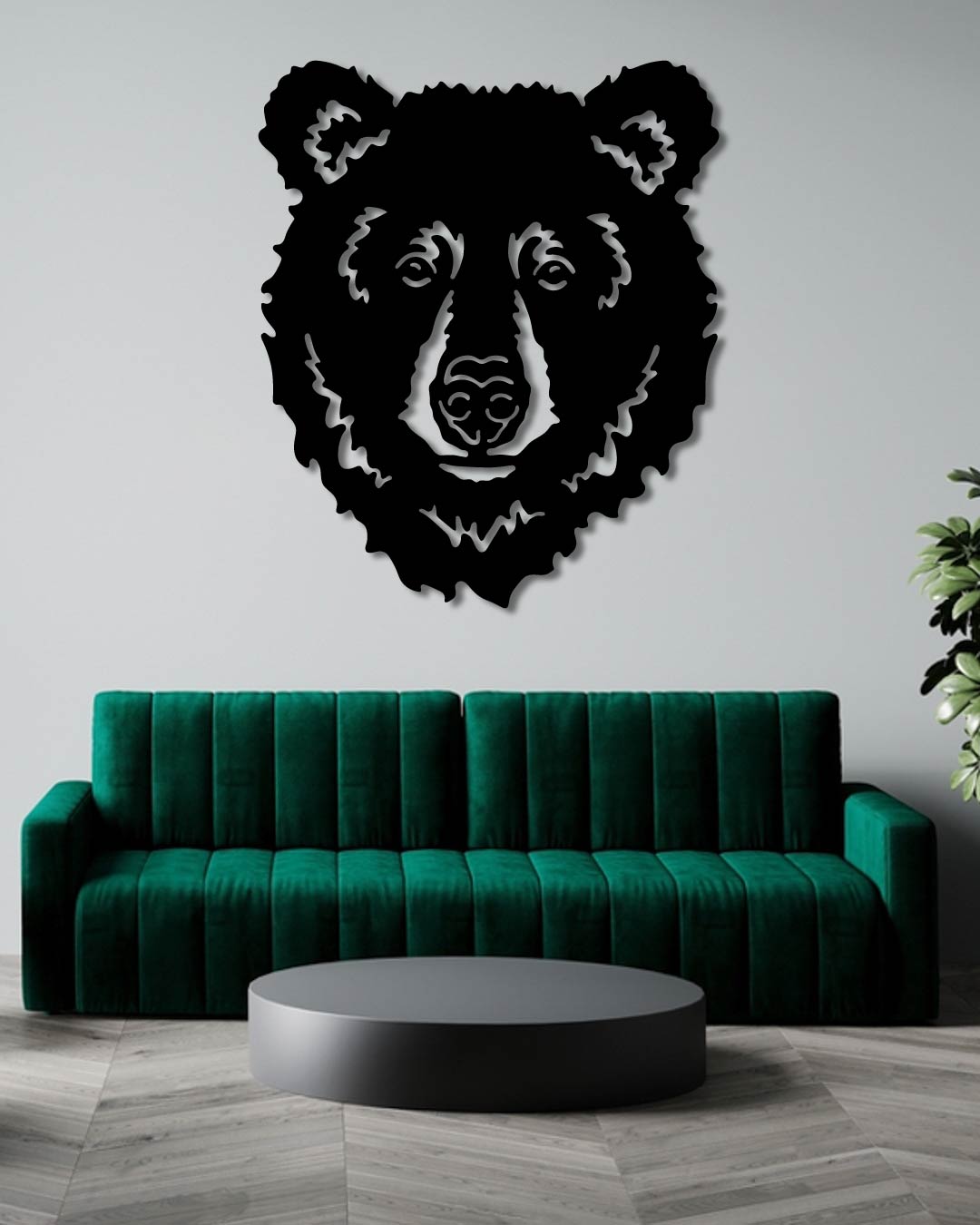 Bear Portrait Metal Wall Art Frame