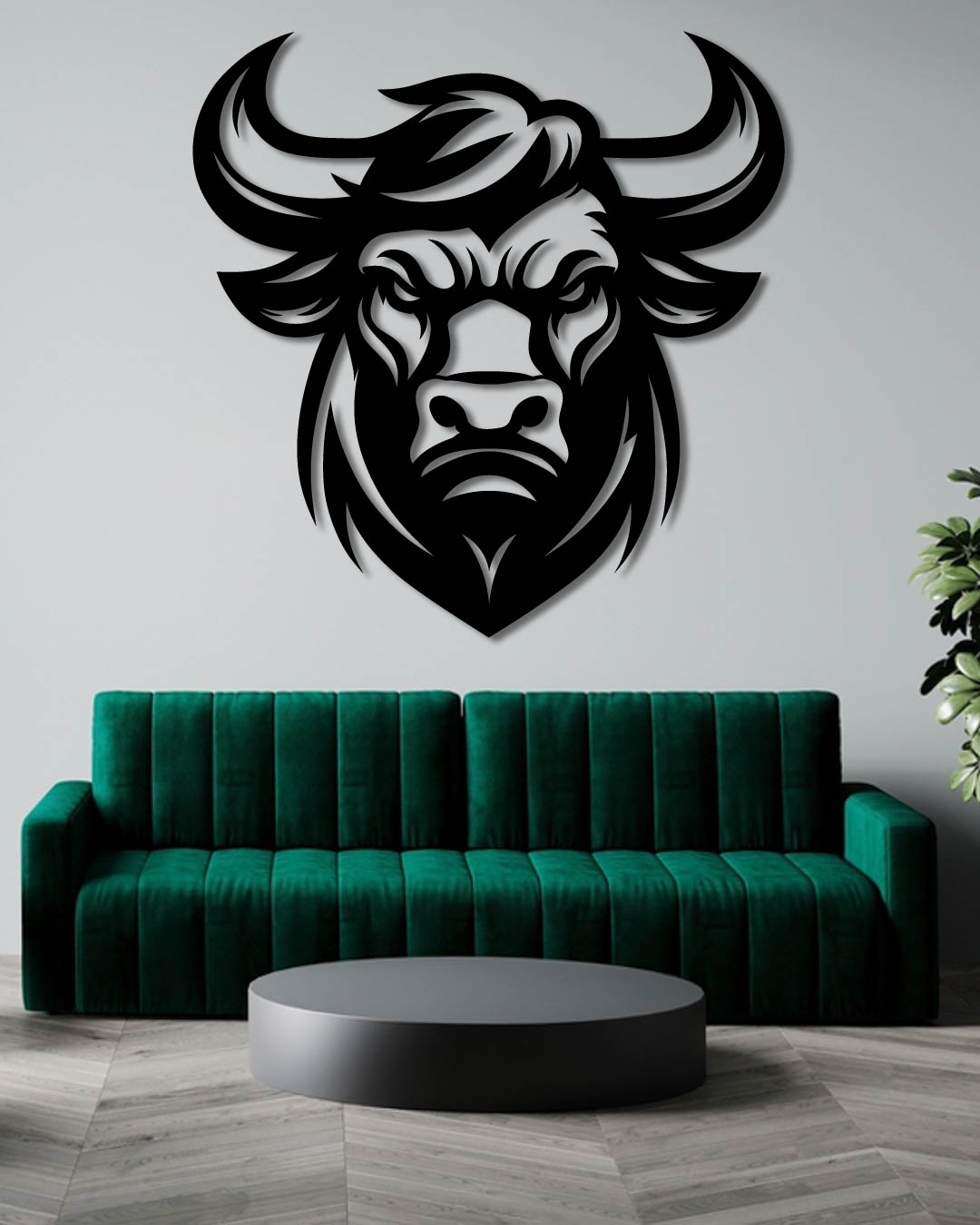 Angry Bull Metal Wall Art Frame