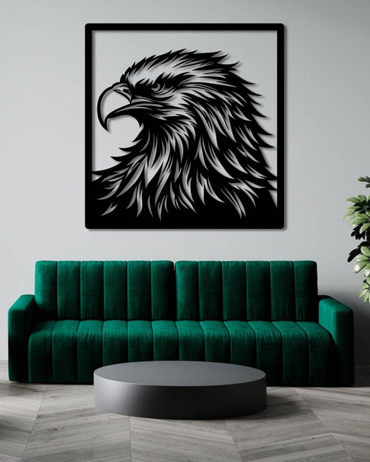 Eagle Portrait Metal Wall Art Frame