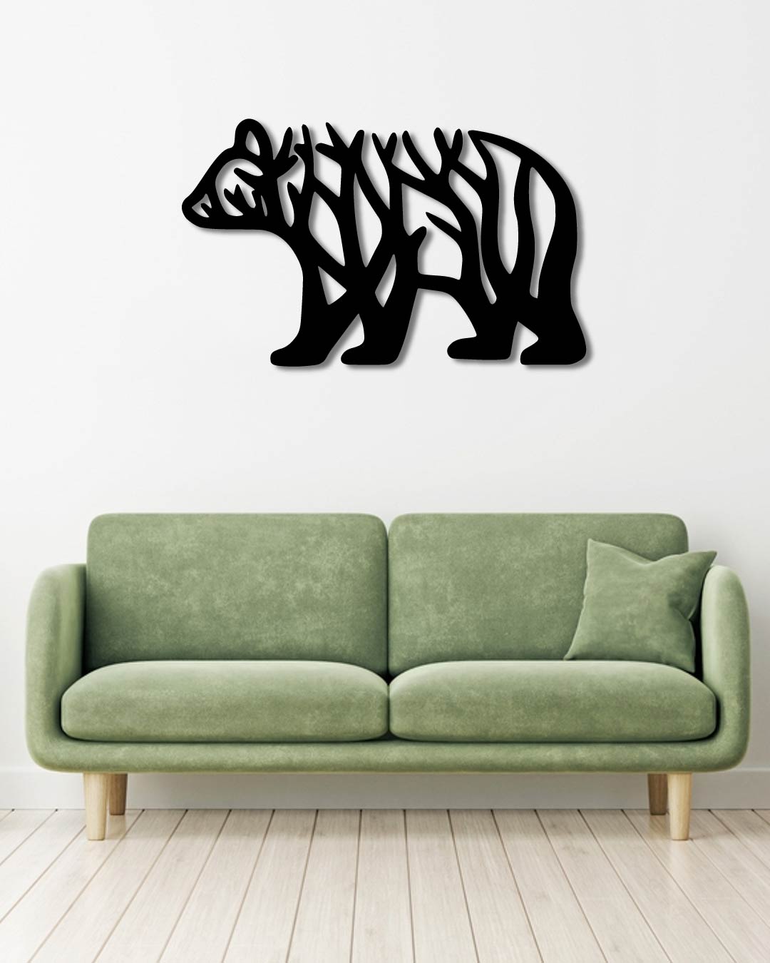 Grizzly Bear Textured Metal Wall Art Frame