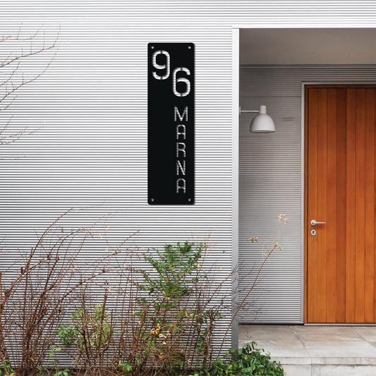 HOUSE NUMBER VERTICAL DESIGN PLATE 1 METAL WALL ART