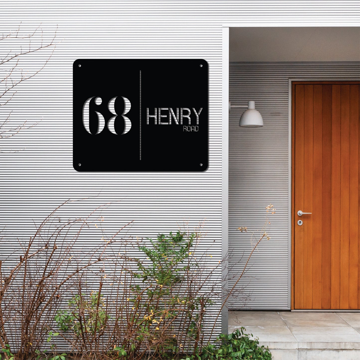 HOUSE NUMBER PLATE DESIGN 2 METAL WALL ART