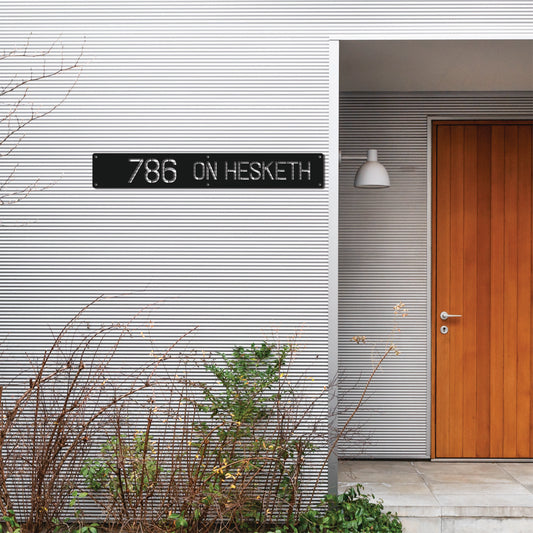 HOUSE NUMBER HORIZONTAL PLATE DESIGN 1 METAL WALL ART