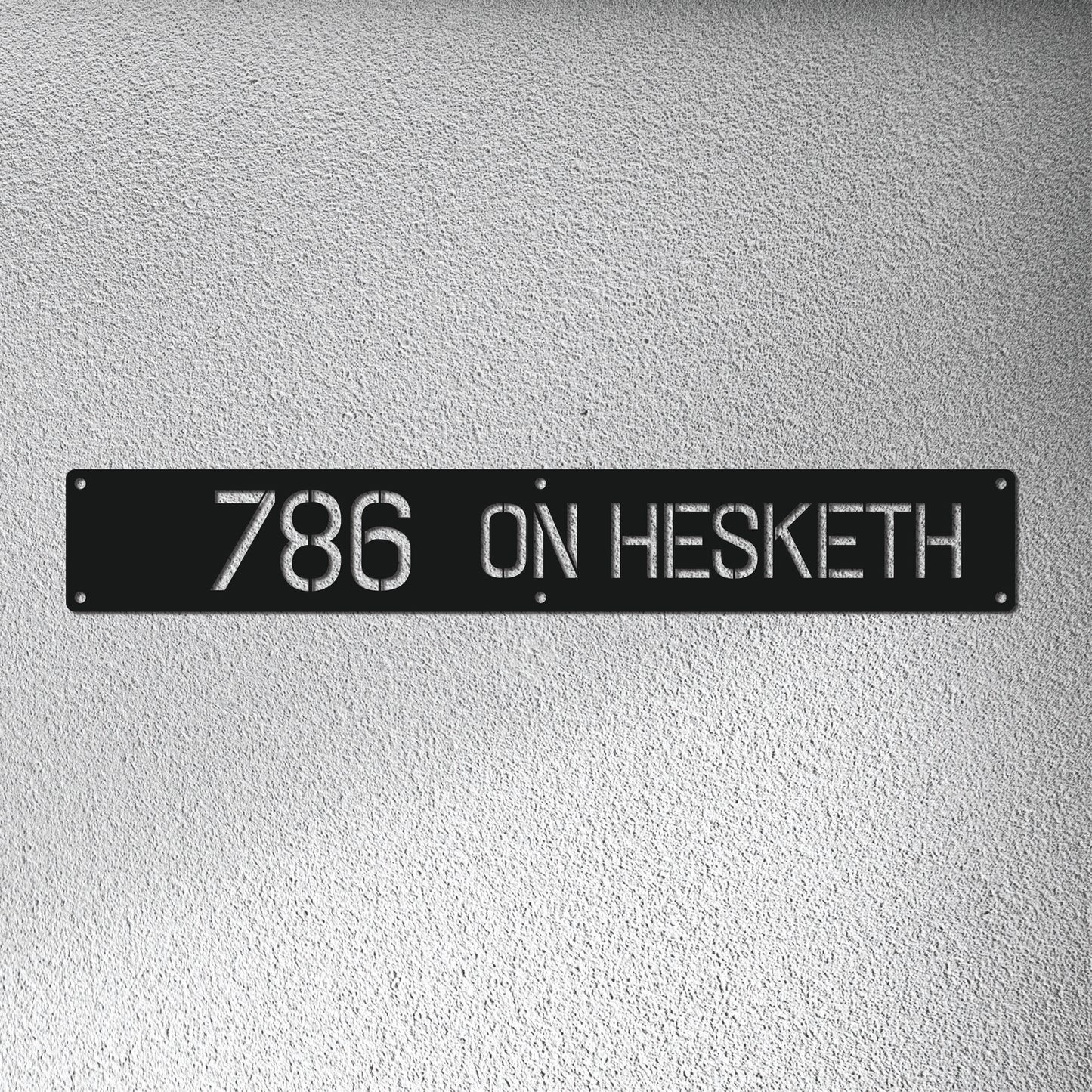 HOUSE NUMBER HORIZONTAL PLATE DESIGN 1 METAL WALL ART