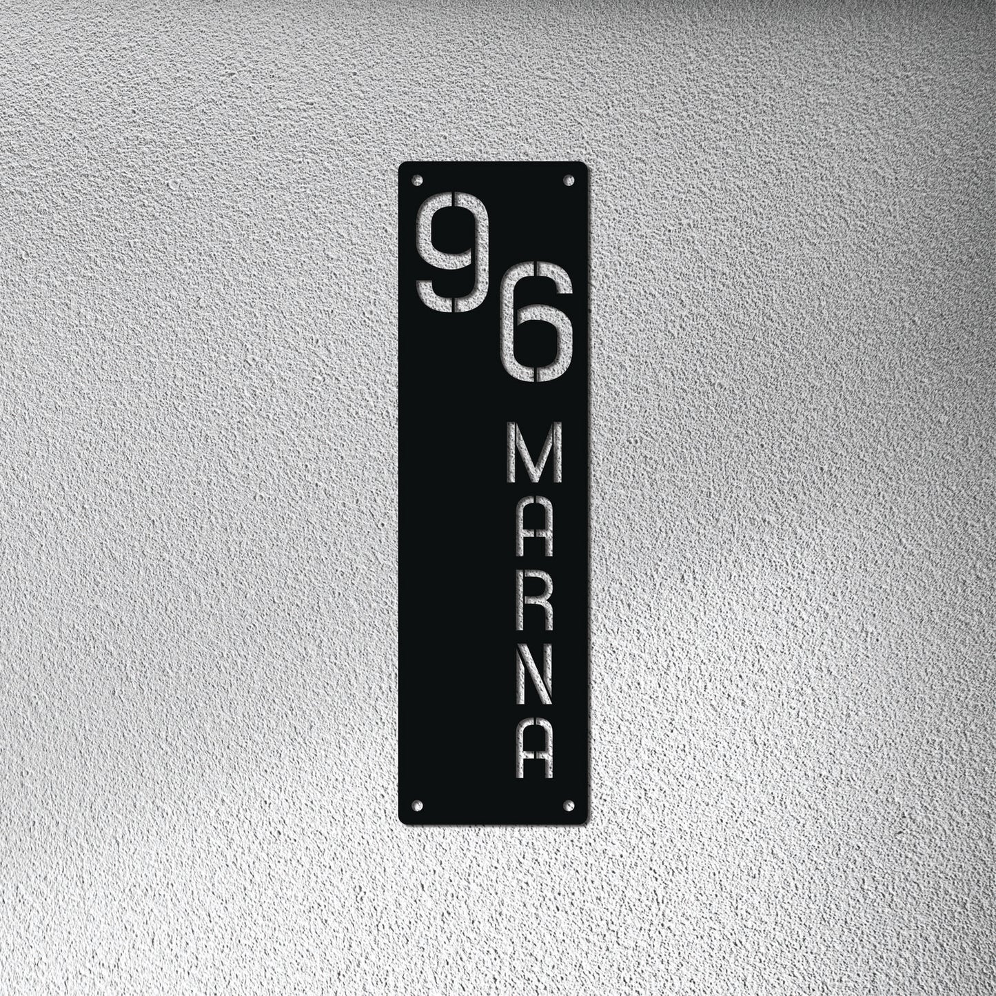 HOUSE NUMBER VERTICAL DESIGN PLATE 1 METAL WALL ART