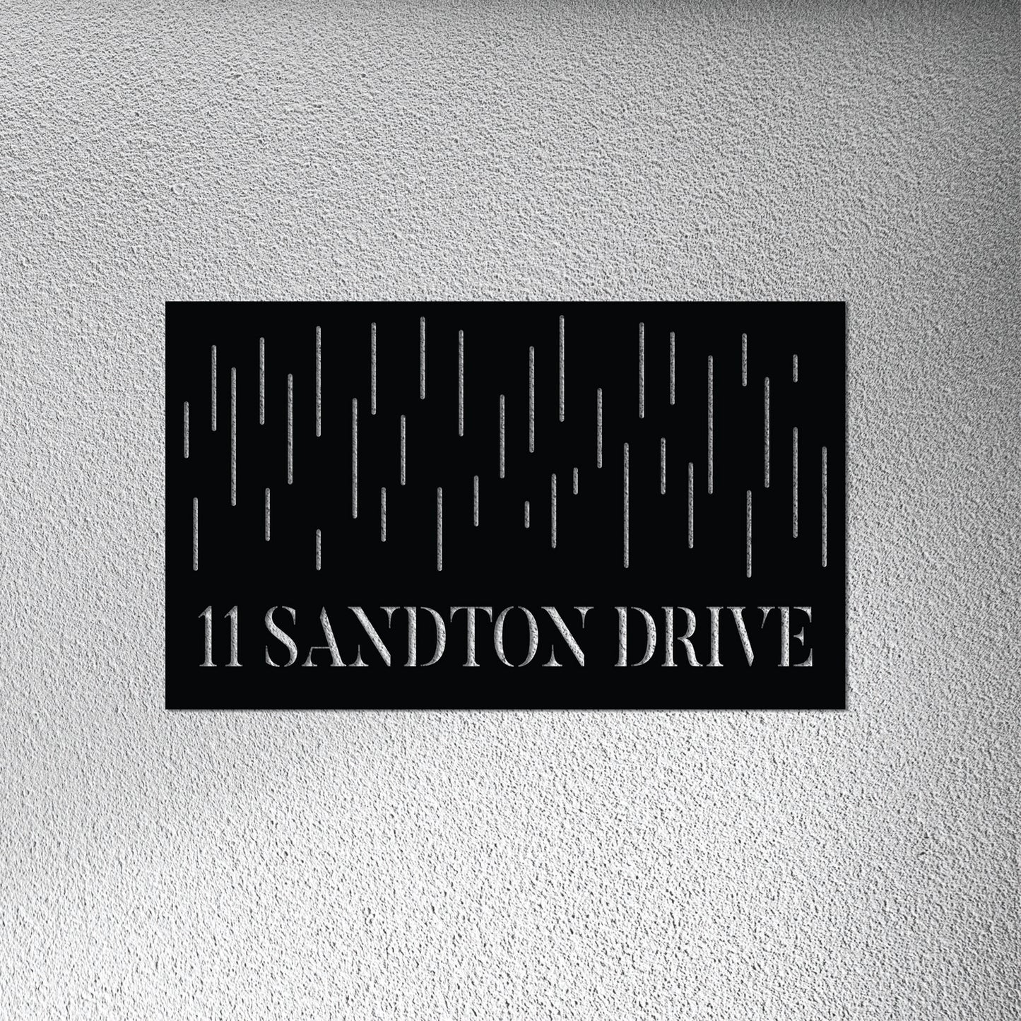 HOUSE NUMBER HORIZONTAL LINE PATTERN DESIGN METAL WALL ART