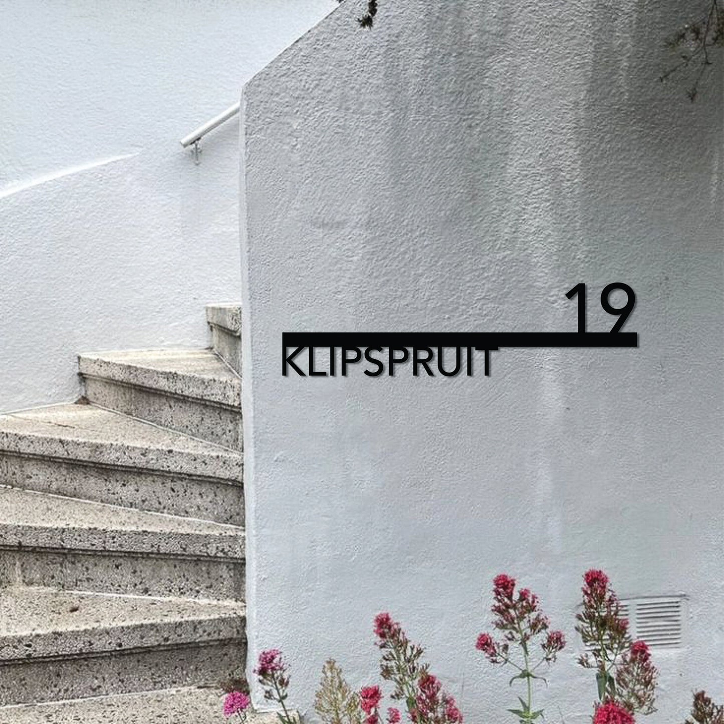 HOUSE NUMBER HORIZONTAL CUTOUT DESIGN 1 METAL WALL ART