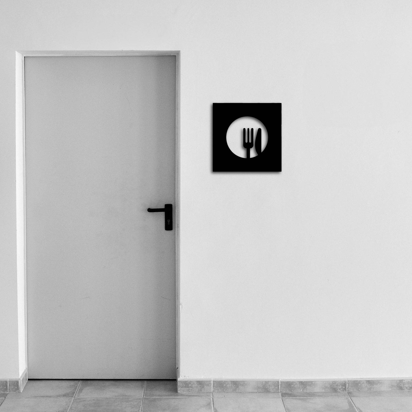 FORK AND KNIFE SIGN METAL WALL ART