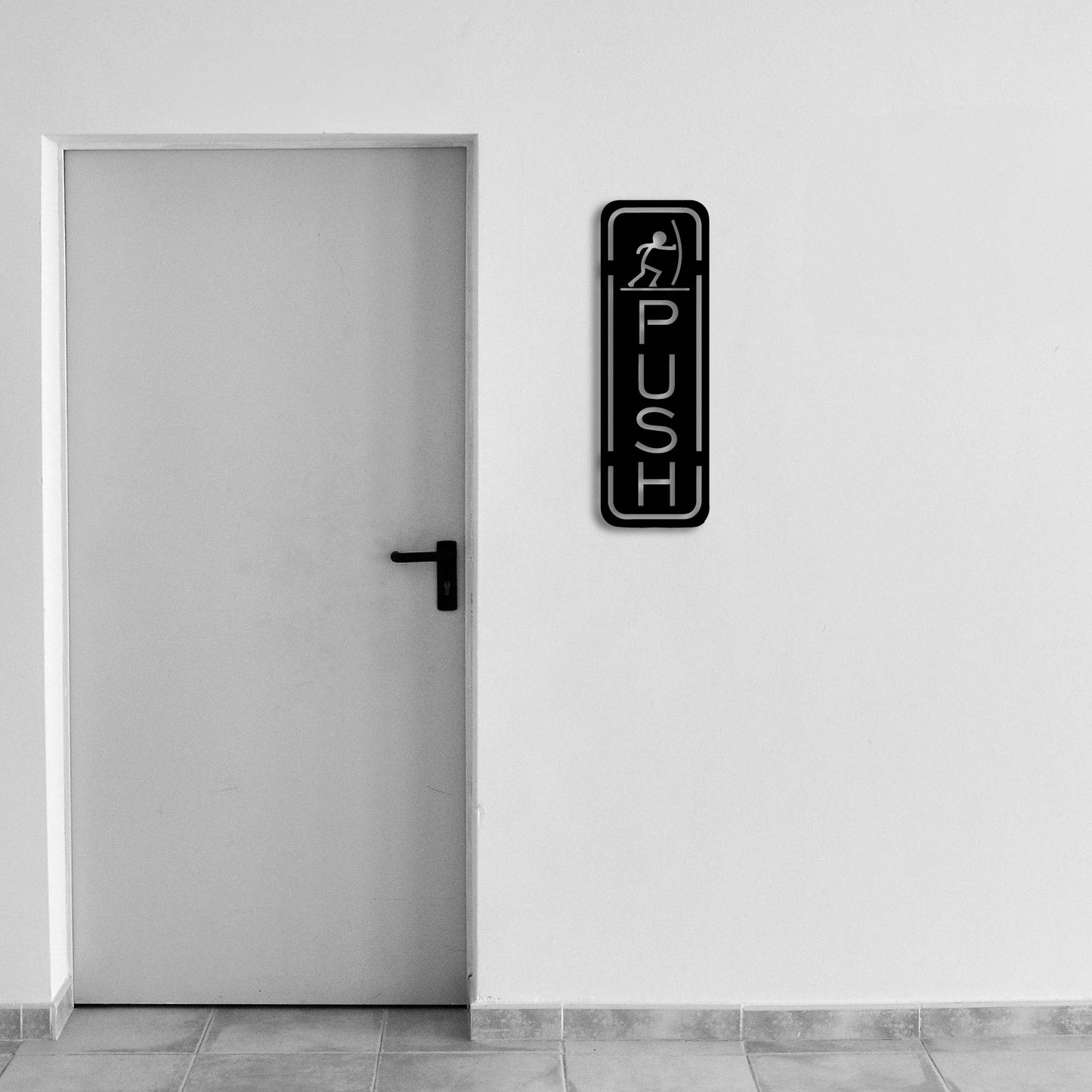 PUSH DOOR SIGN METAL WALL ART
