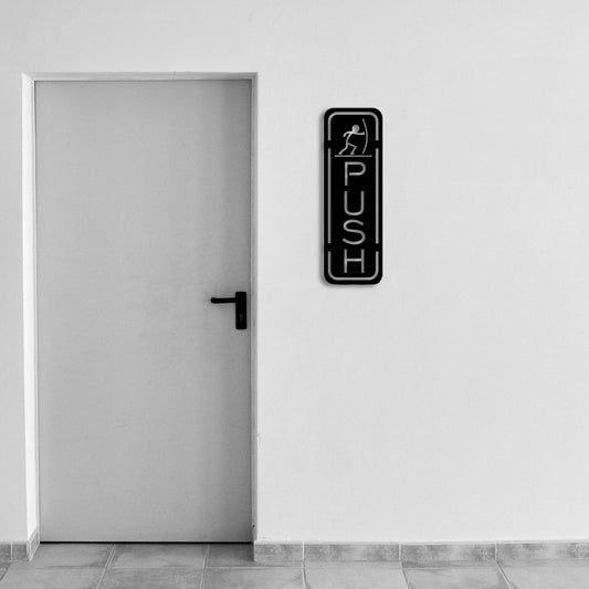 PUSH DOOR SIGN METAL WALL ART