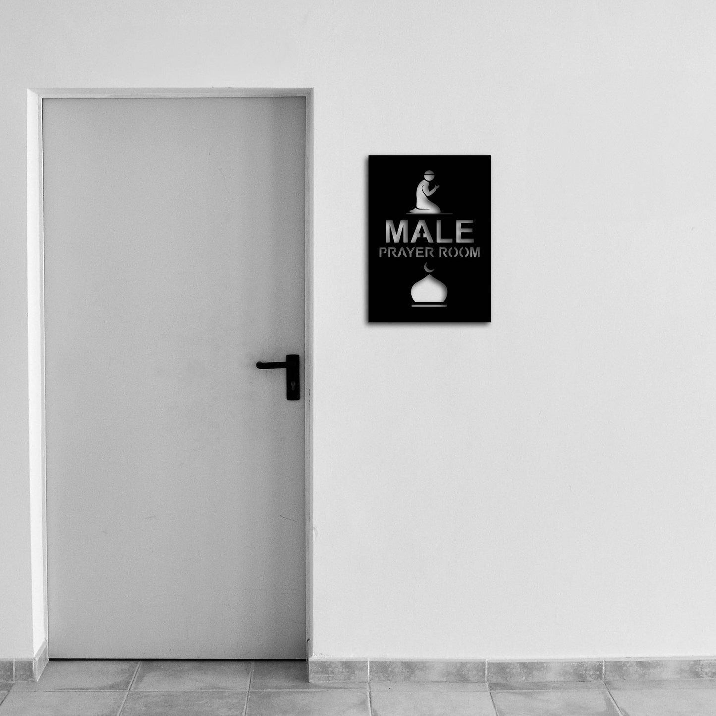 MALE PRAYER ROOM MOSQUE SIGN METAL WALL ART