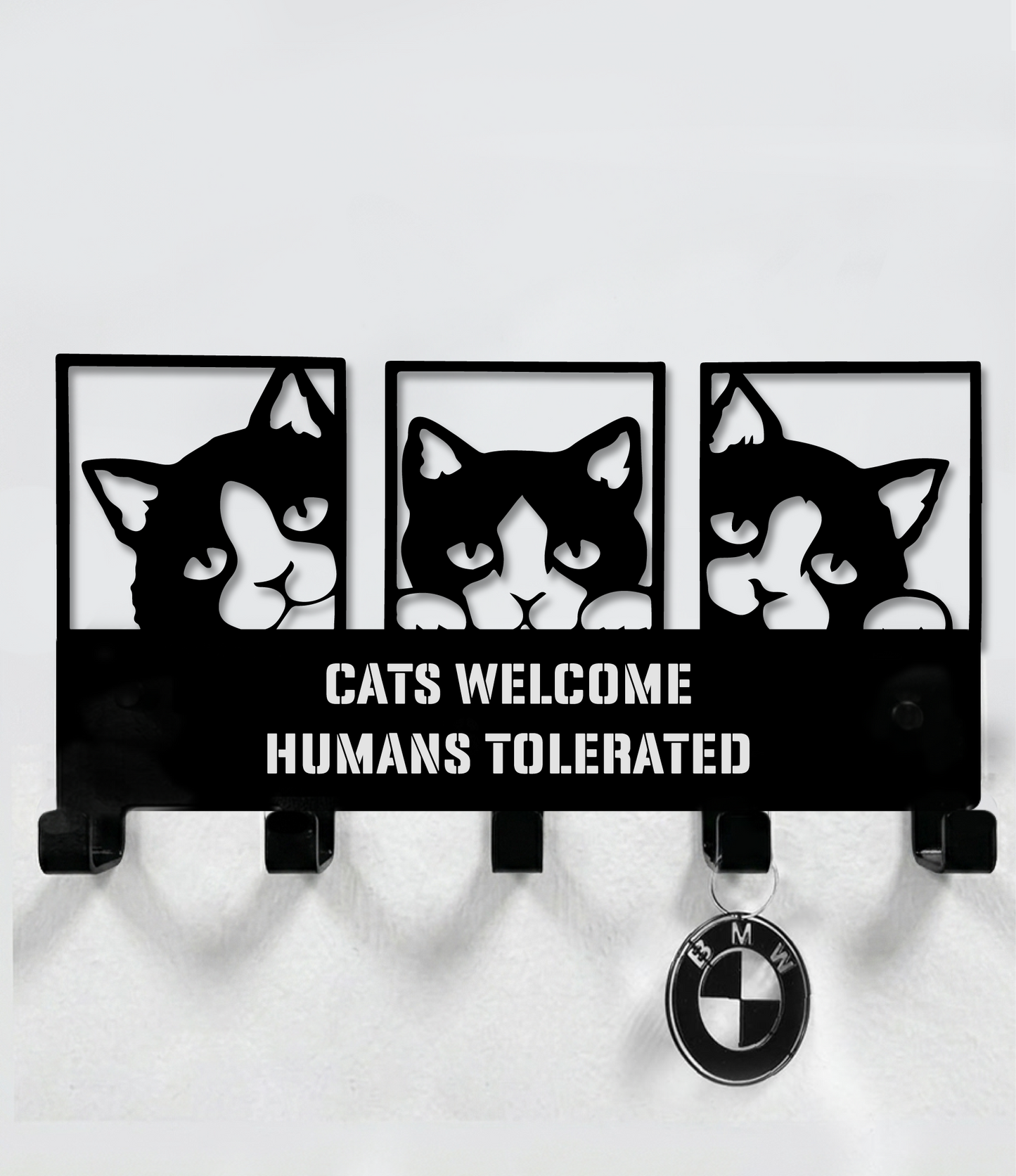 Kitten Cat Squared Cubed Leash, Collar And Key Holder Steel / Metal