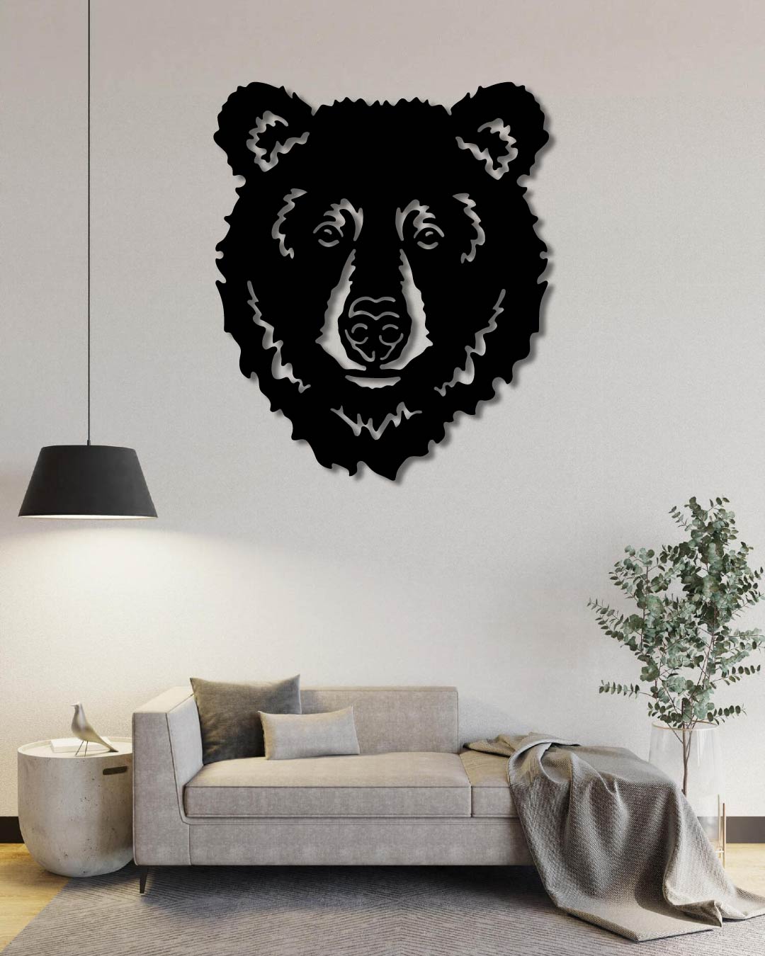 Bear Portrait Metal Wall Art Frame