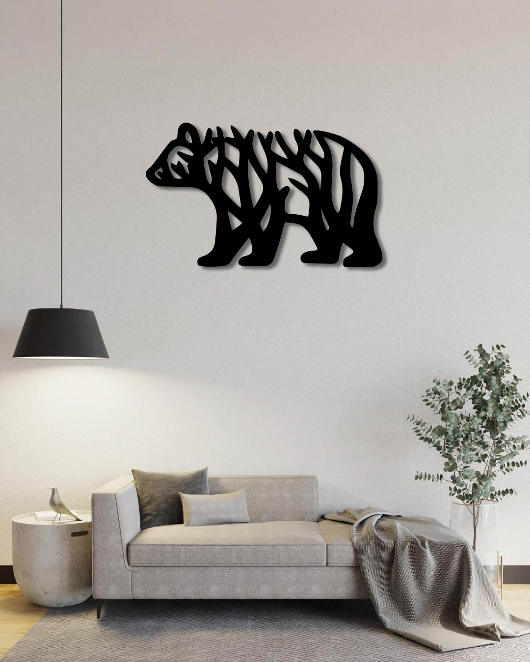 Grizzly Bear Textured Metal Wall Art Frame