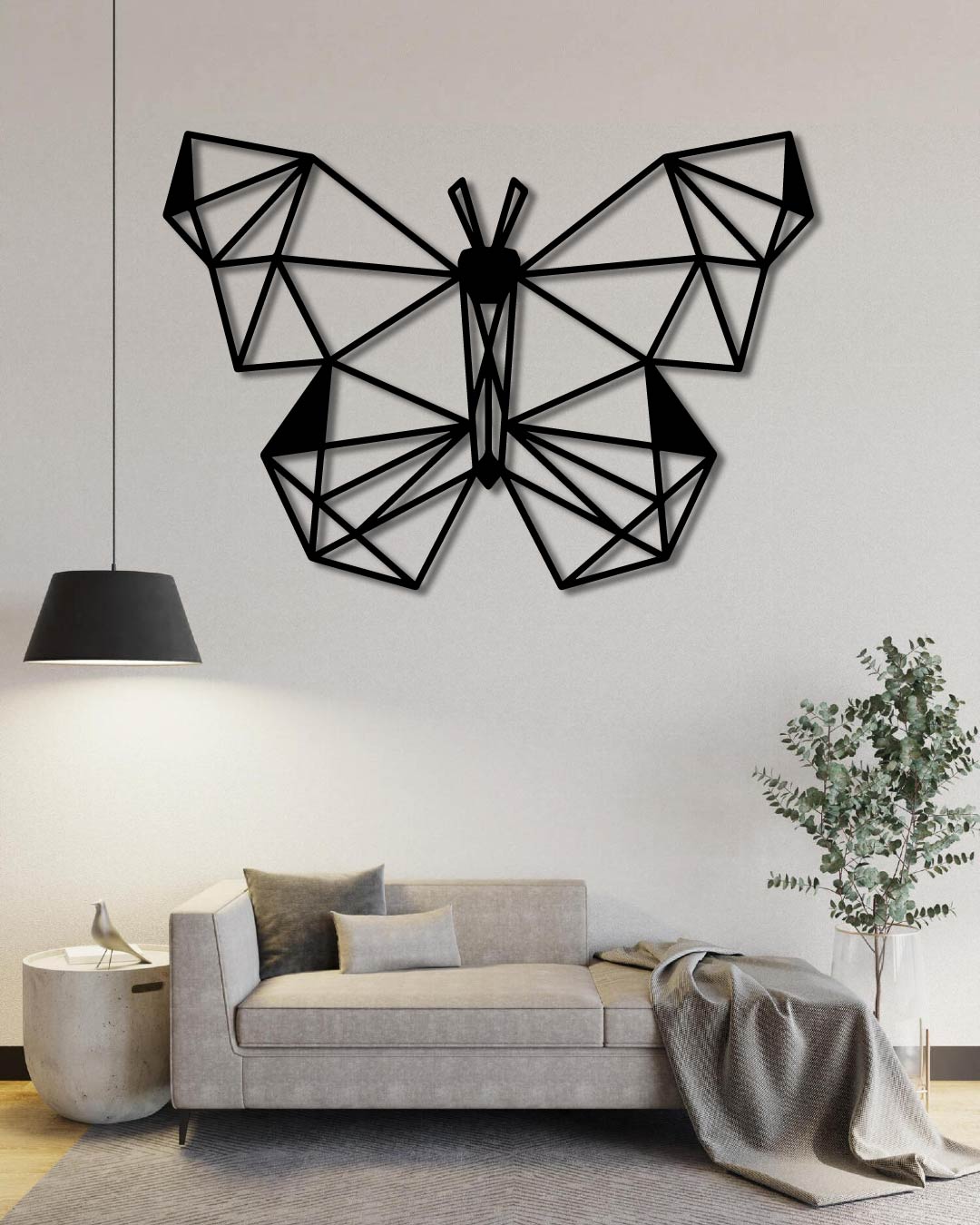 Geometric Butterfly Metal Wall Art Frame