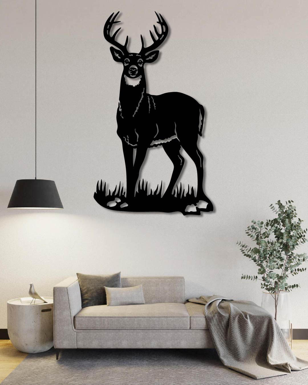 Deer Wildlife Metal Wall Art Frame