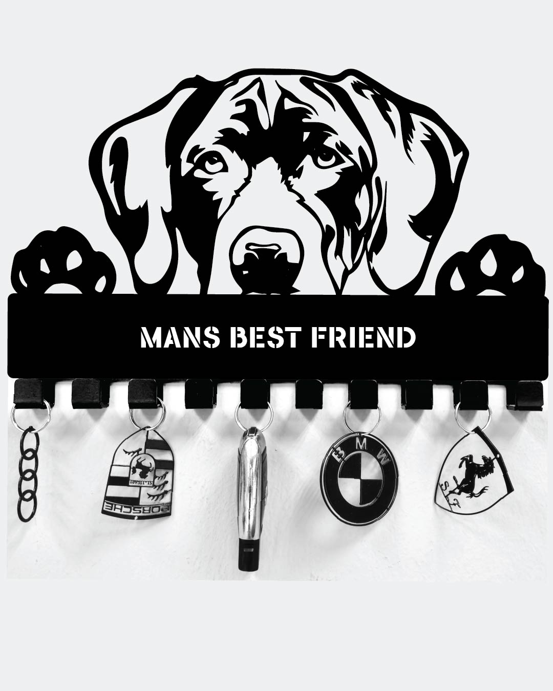 Dog "Mans Best Friend" Leash And Key Holder Steel / Metal