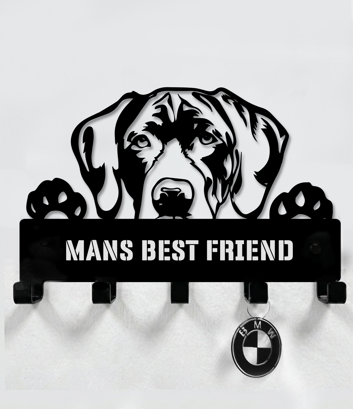 Dog "Mans Best Friend" Leash And Key Holder Steel / Metal