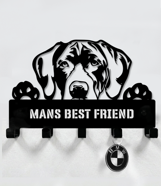Dog "Mans Best Friend" Leash And Key Holder Steel / Metal