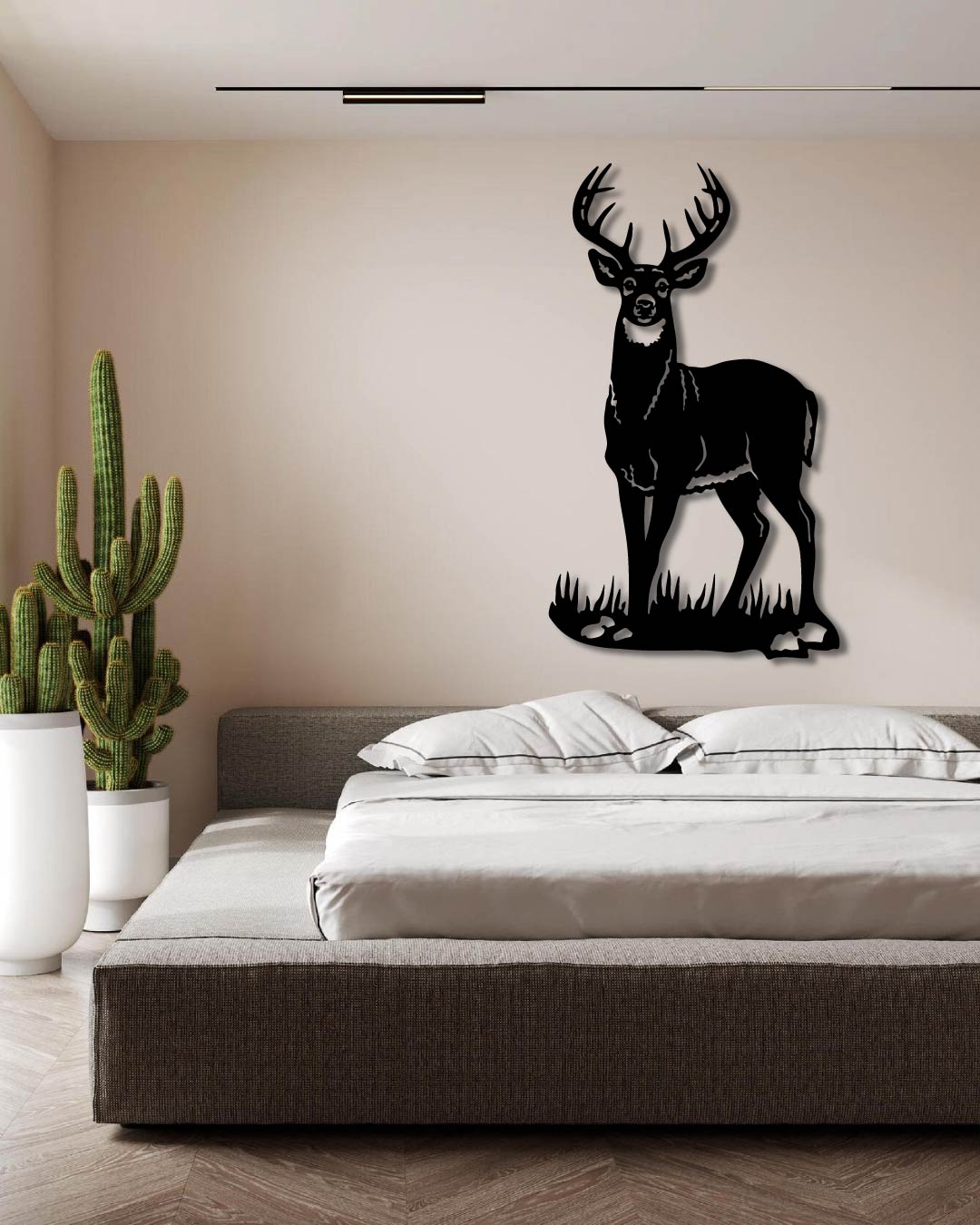 Deer Wildlife Metal Wall Art Frame