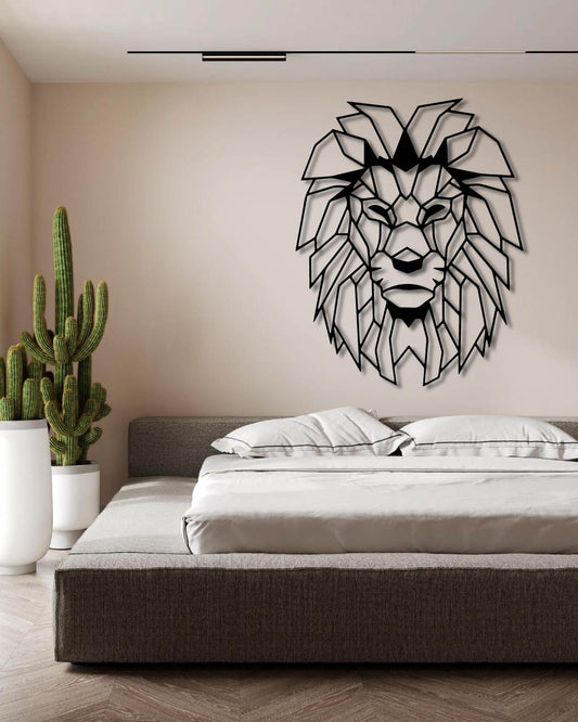 AFRICAN LION METAL WALL ART FRAME