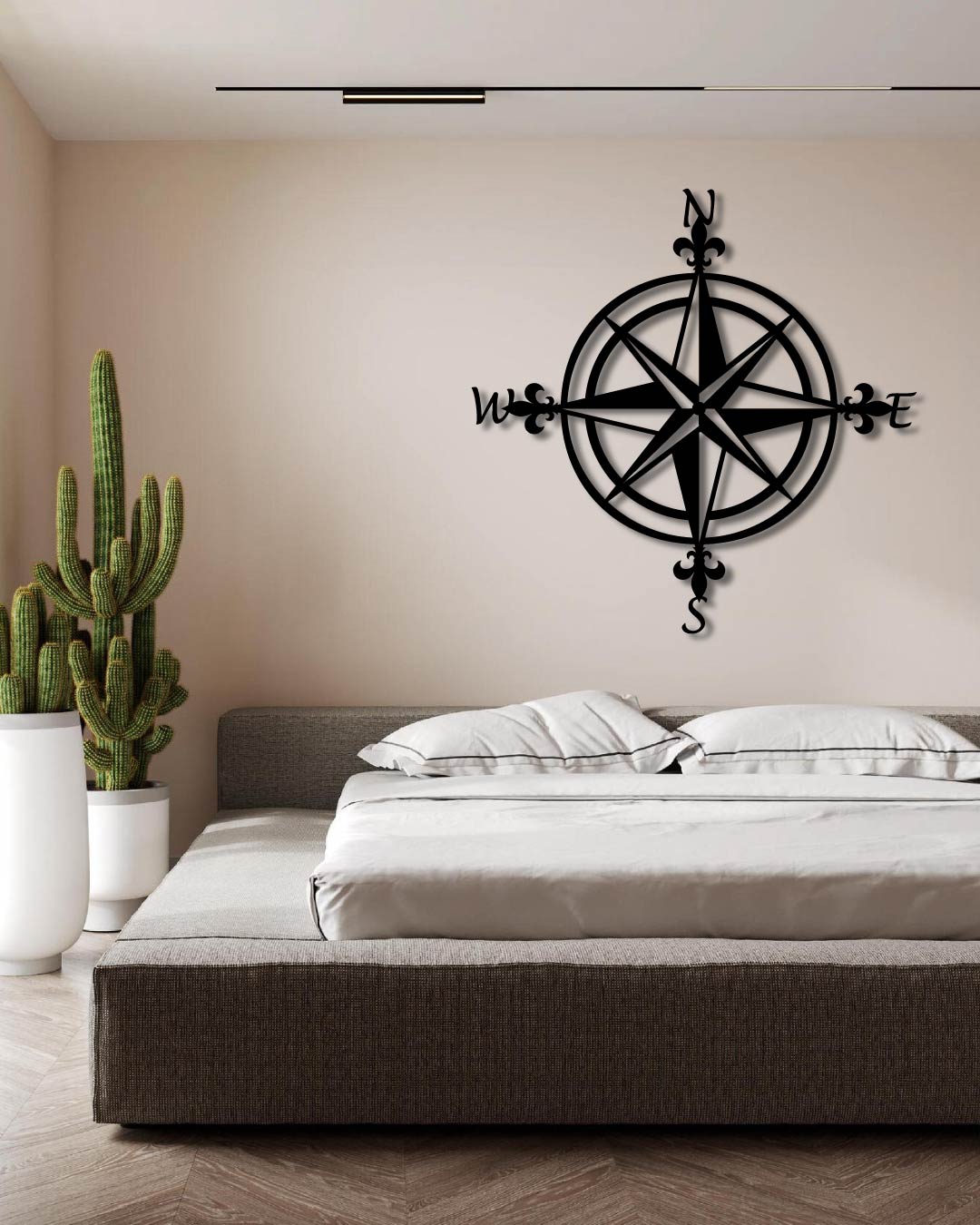NAUTICAL COMPASS METAL WALL ART