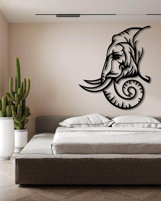 Elephant Side Metal Wall Art Frame