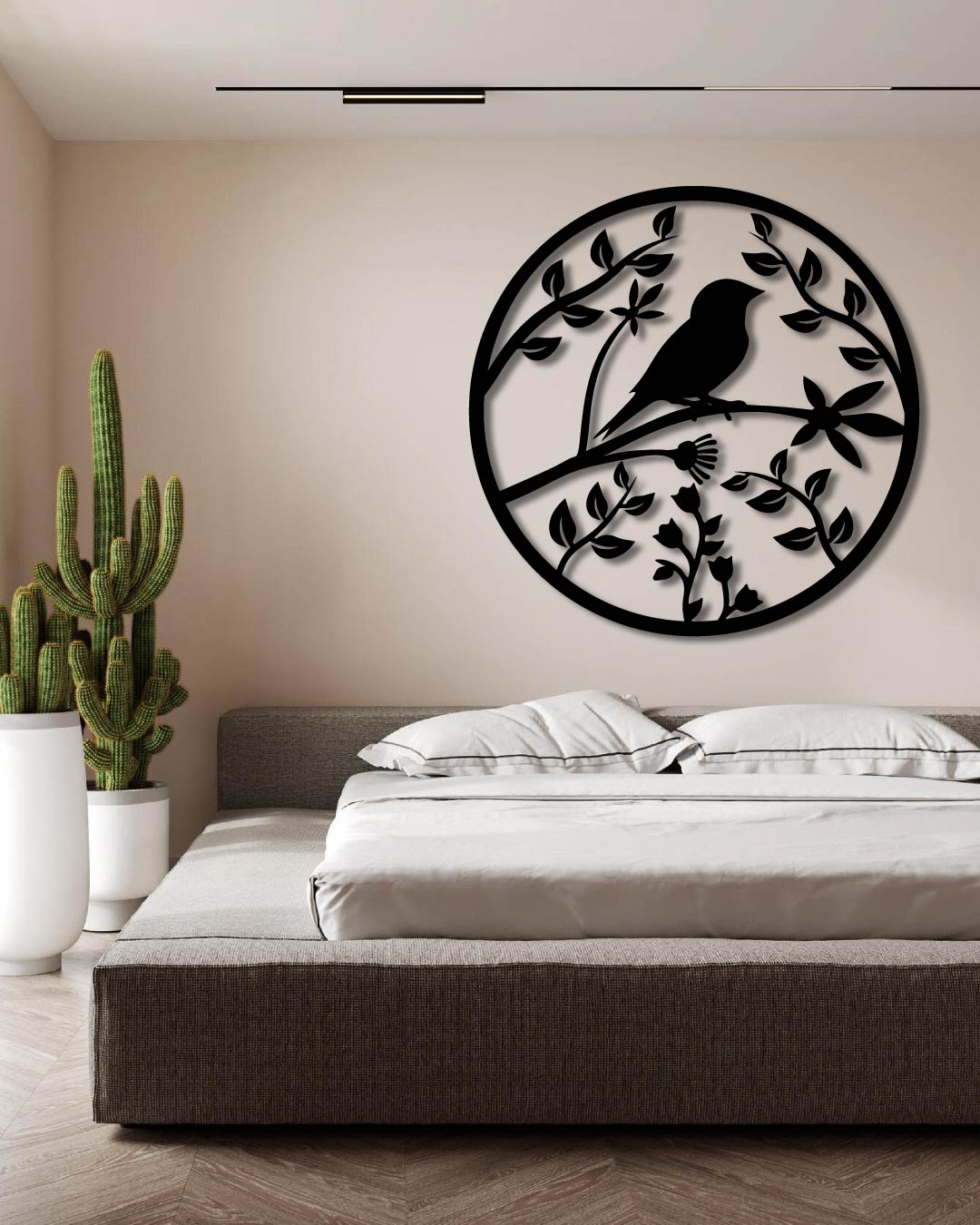 Bird On A Branch Metal Wall Art Frame