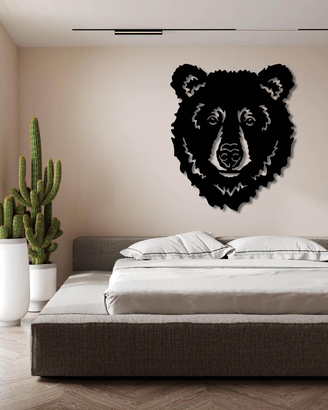 Bear Portrait Metal Wall Art Frame