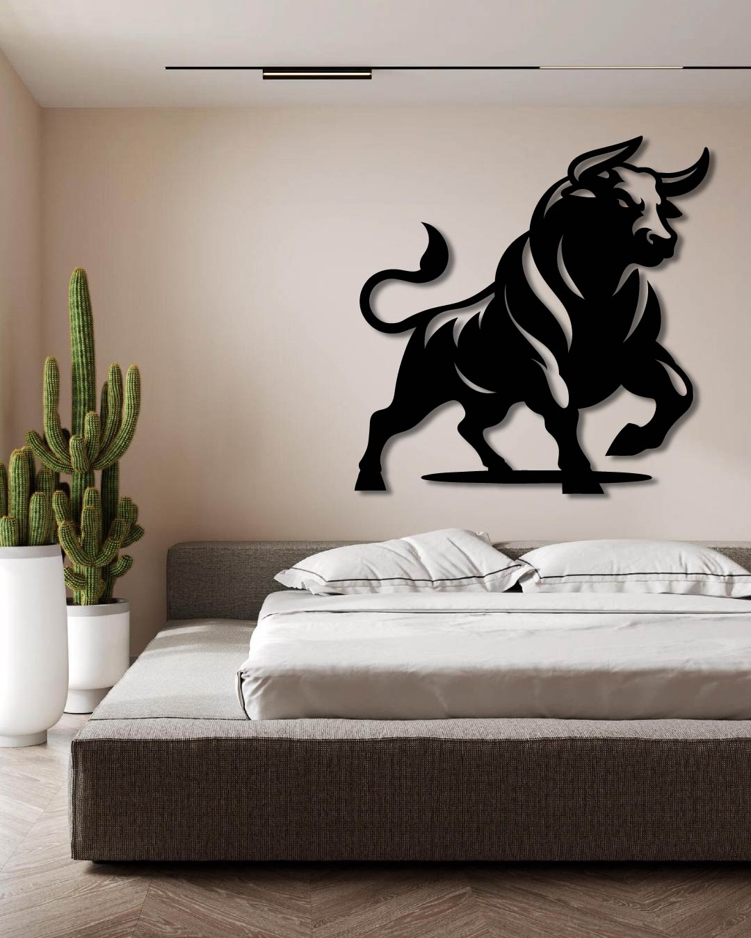 Prancing Bull Metal Wall Art Frame (Walking Bull)