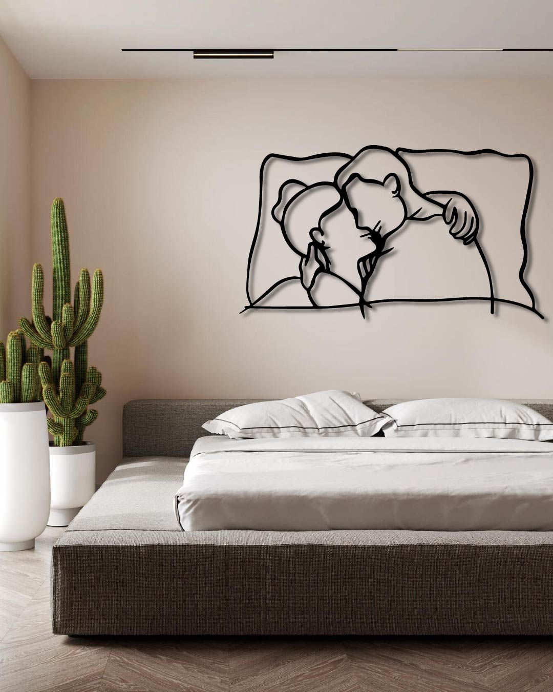 COUPLE SLEEPING METAL WALL ART