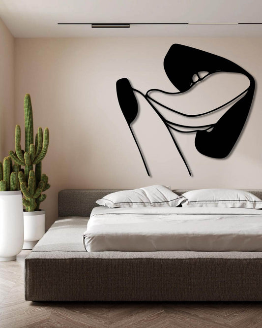 Lipstick Finger Metal Wall Art Frame