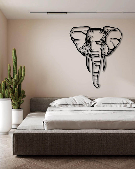 Elephant Head Metal Wall Art Frame