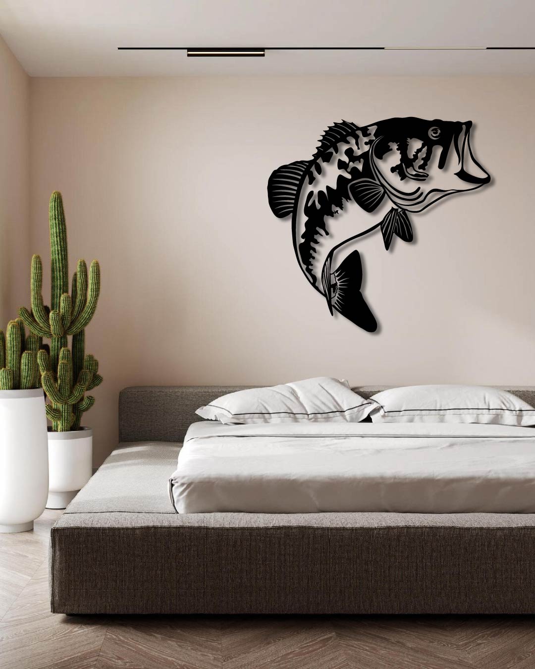 Bass Fish Metal Wall Art Frame