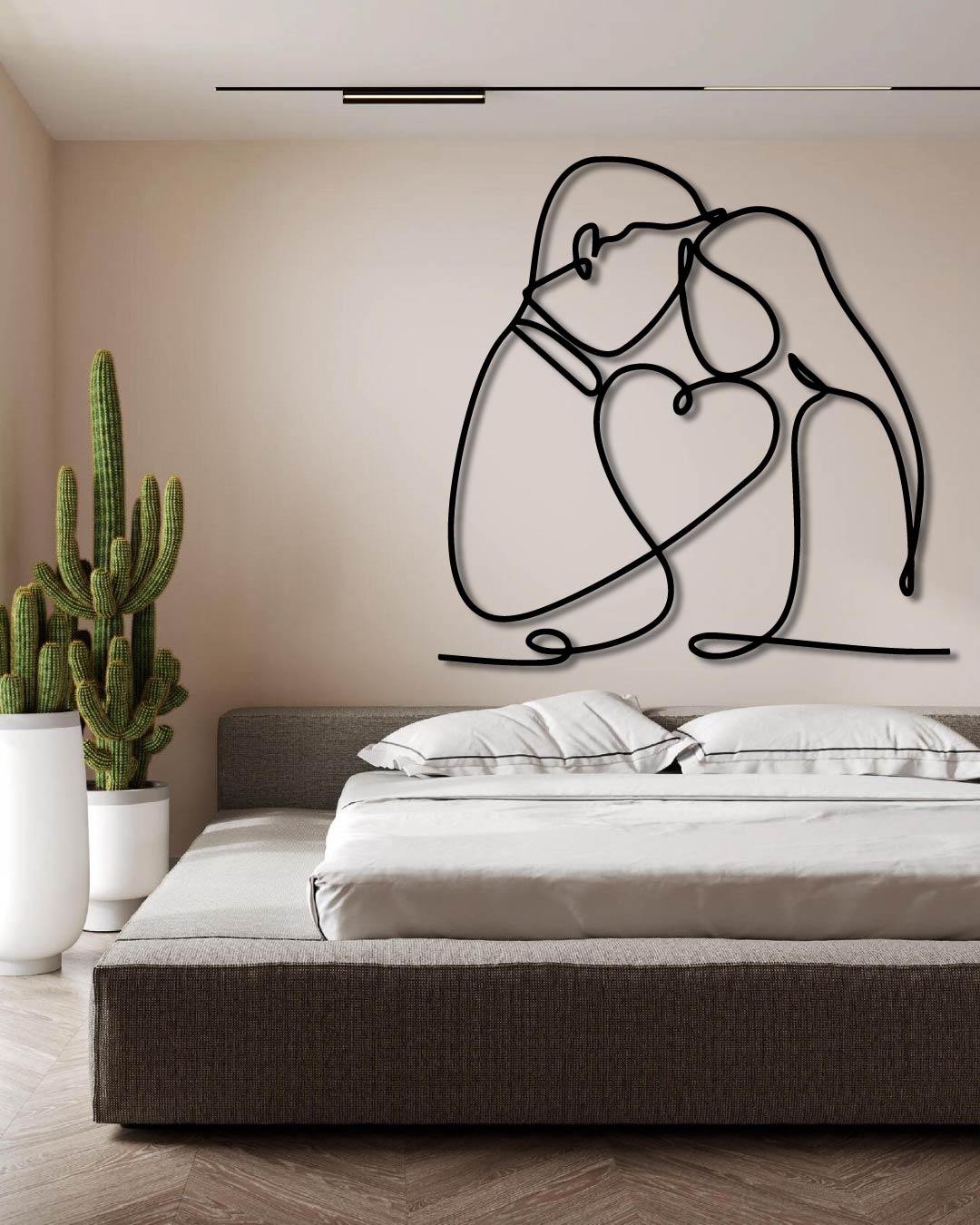 COUPLE HEART METAL WALL ART
