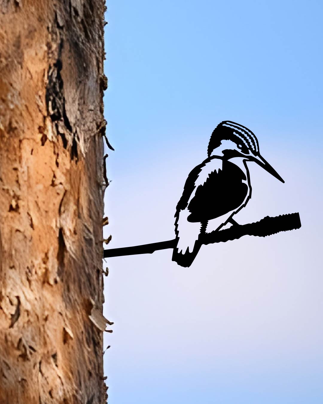 KINGFISHER Bird knock in metal art silhouette