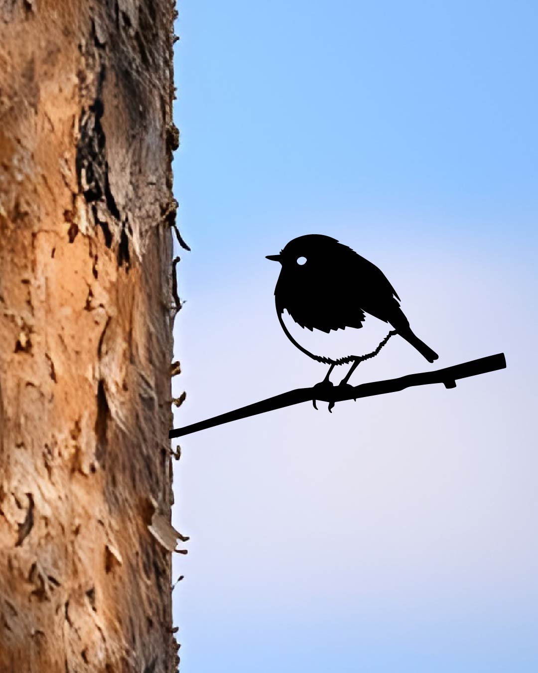 ROBIN Bird knock in metal art silhouette