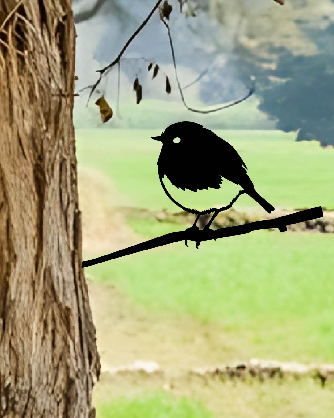 ROBIN Bird knock in metal art silhouette