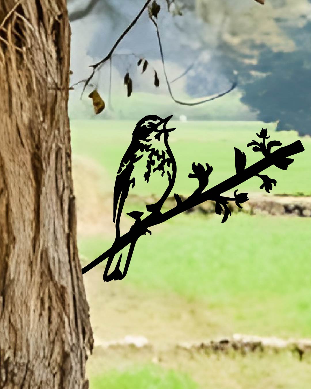 Tree Pipit Bird Knock In Metal Art Silhouette