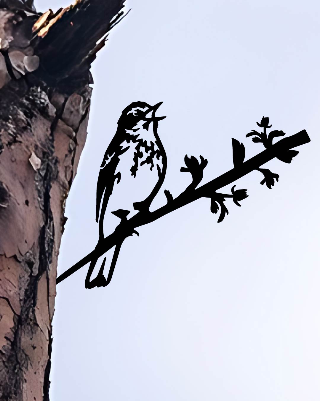 Tree Pipit Bird Knock In Metal Art Silhouette