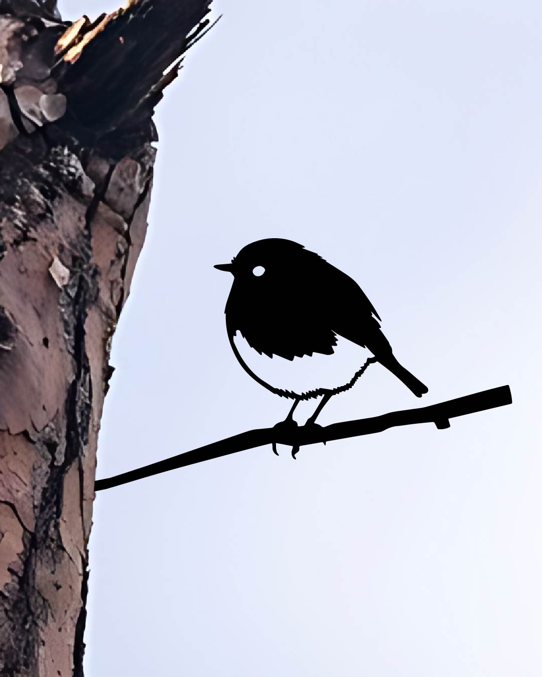 ROBIN Bird knock in metal art silhouette